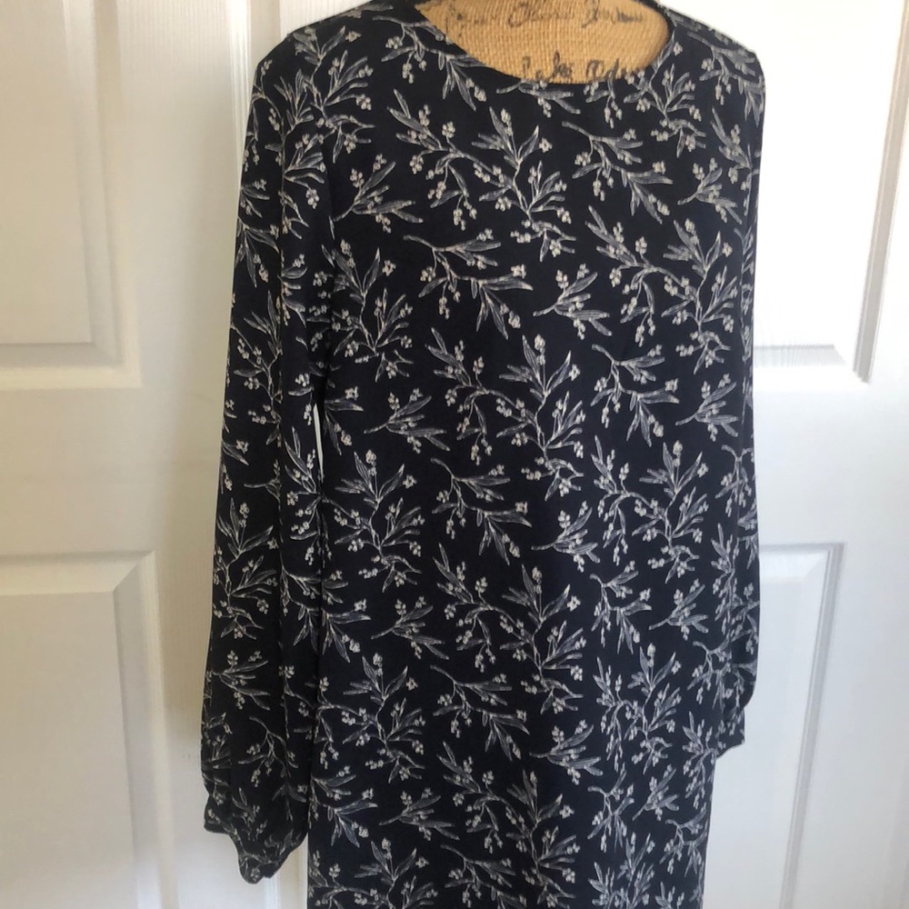 H&M Sleeved Dress Blue-Beige Size M